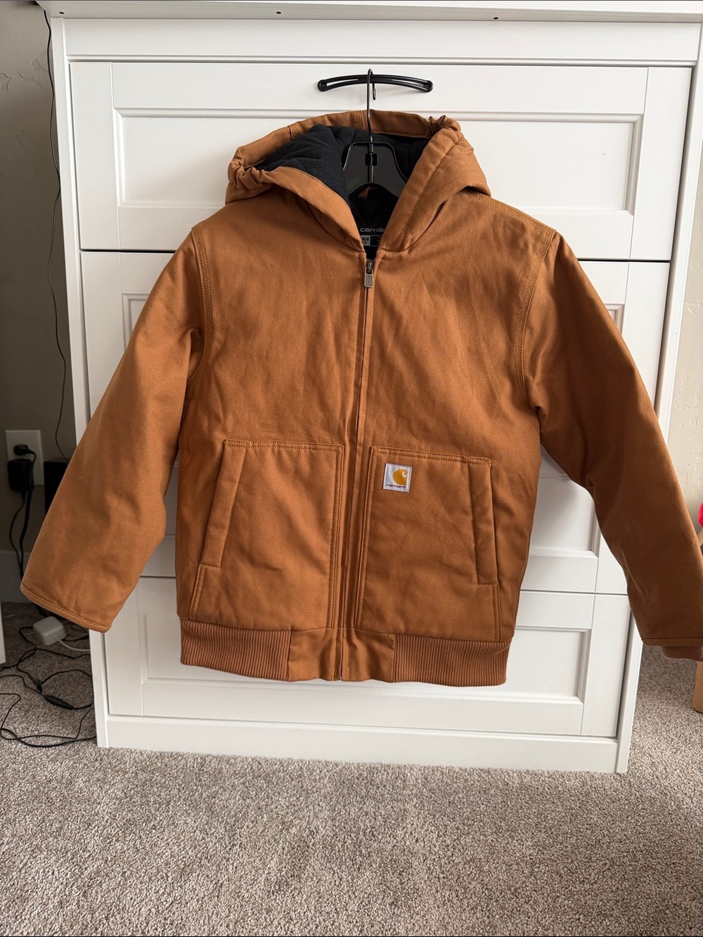 Carhartt Kids' Brown Hooded Canvas Jacket